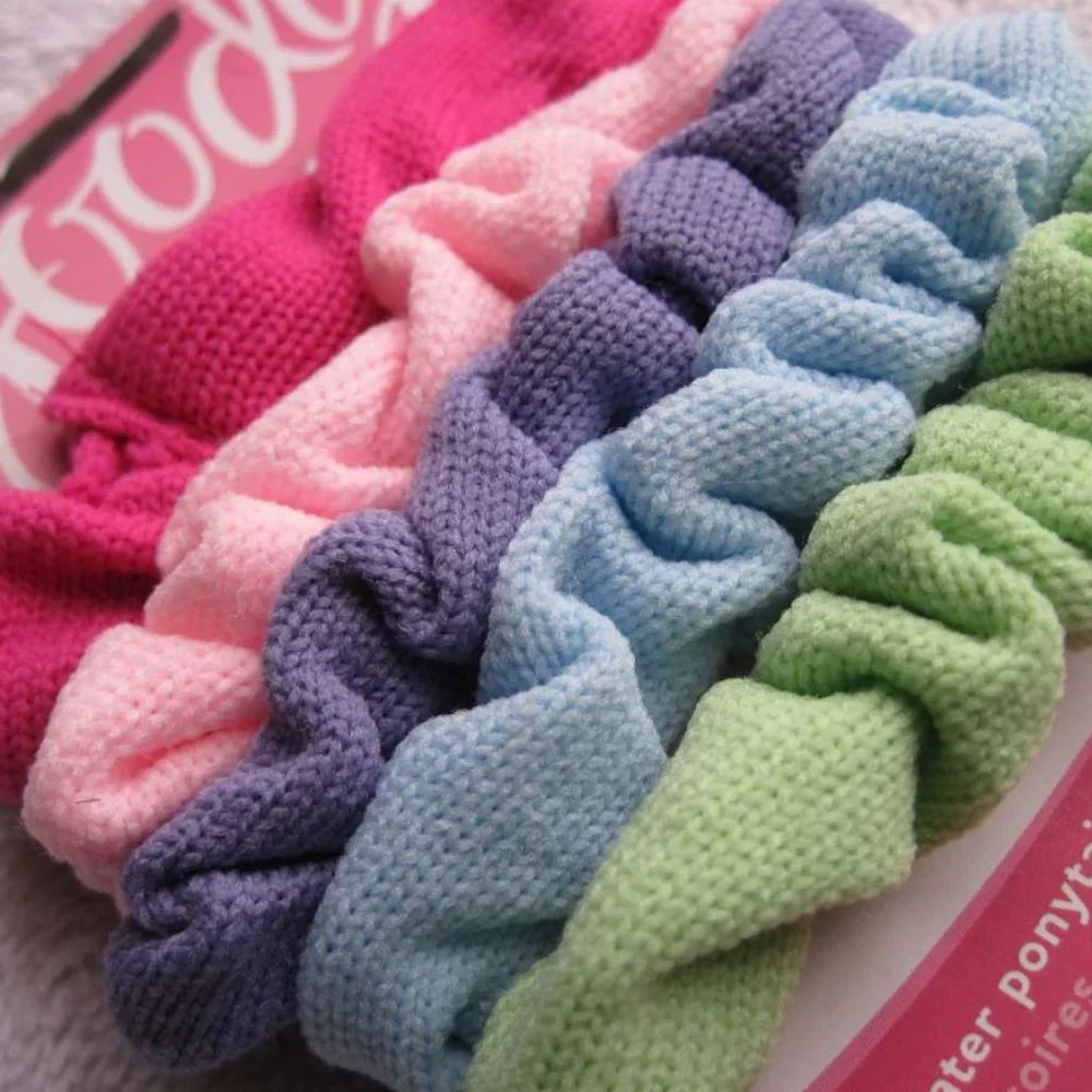 5 Goody Ouchless No Metal Elastic Sweater Ponytailer Hair Bands Soft Fabric Pony